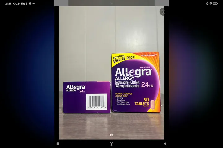 Allegra 24-Hour Indoor & Outdoor Allergy Relief Tablets, 90 vien.180mg