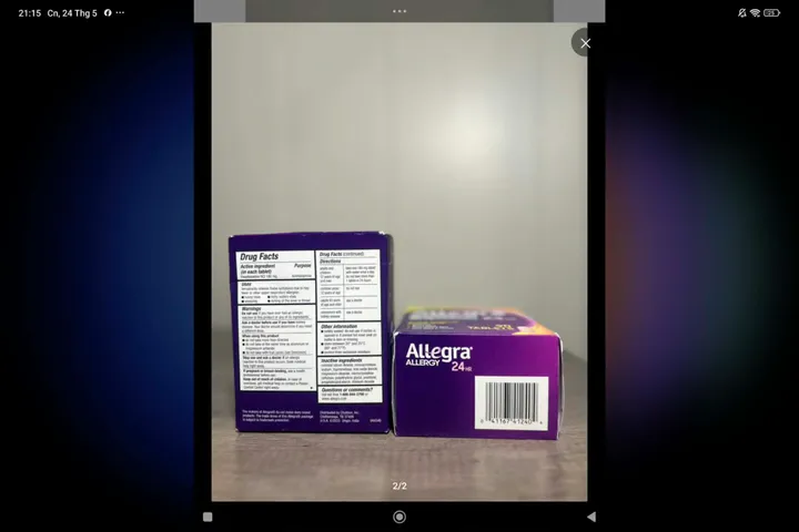 Allegra 24-Hour Indoor & Outdoor Allergy Relief Tablets, 90 vien.180mg