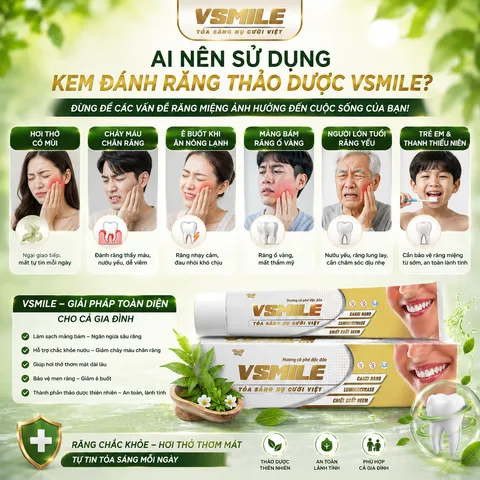 Kem Đánh Răng VSmile Cafe Thảo Dược Làm Sạch Răng Thơm Hơi Thở Giảm Ố Vàng 150g