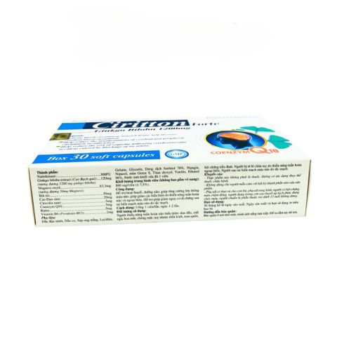 Hoạt huyết dưỡng não Ciritton Ginkgo Biloba 1200mg - 30 viên [Ciritton Forte]