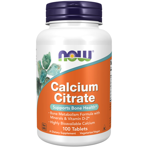 Viên Uống NOW FOODS Calcium Citrate Bổ Sung Canxi Và Chất Khoáng Giúp Xương Chắc Khỏe Lọ 100 viên 749976