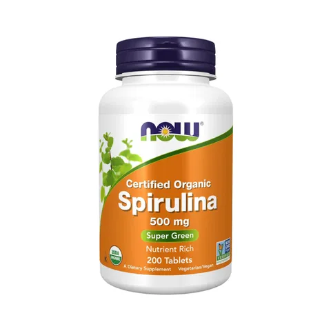 Tảo xoắn NOW Organic Spiruline 500mg 200 viên