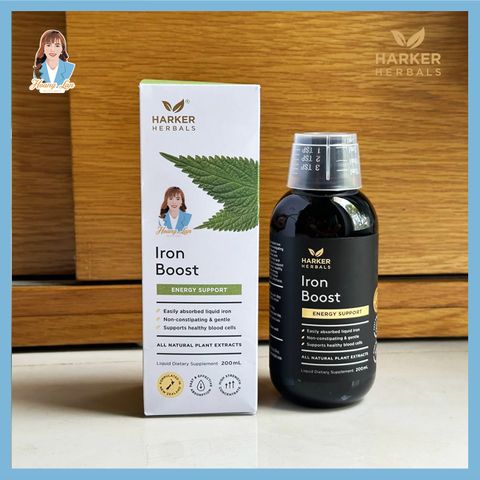 Siro bổ máu, cấp sắt cho mẹ bầu & người thiếu máu New Zealand Harker Herbals Iron Boost 200ml