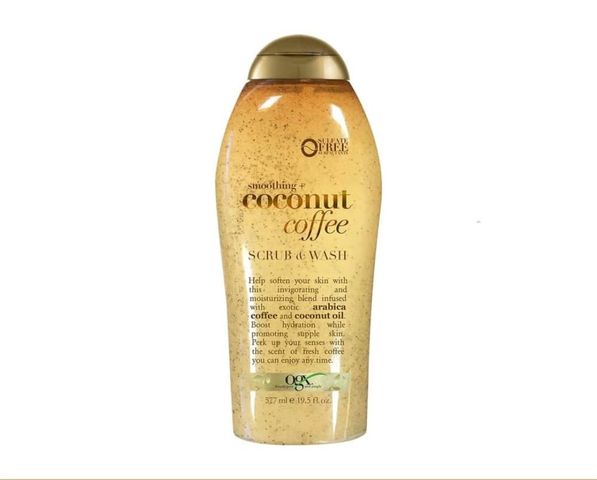 Sữa tắm tẩy tế bào chết OGX Smoothing Coconut Coffee Scrub & Wash 577ml