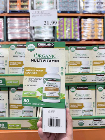 Viên uống bổ sung đa vitamin hữu cơ Kirkland Signature Organic Multivitamin 80 viên