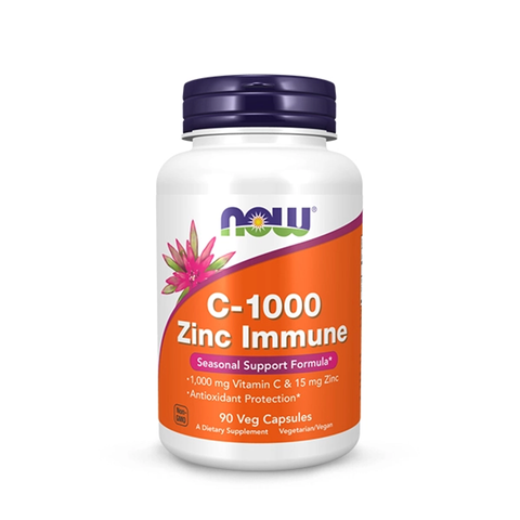 Viên Uống Now Vitamin C-1000 Zinc Immune, 90 Veg Capsules 750400