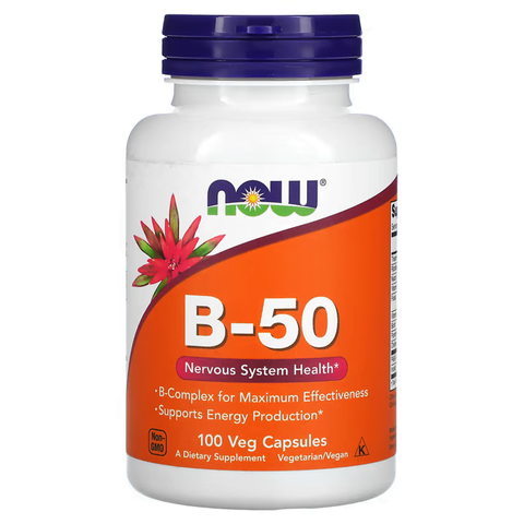 Vitamin B-50 bổ sung vitamin B Now Foods (100 Veg Capsules) 750403