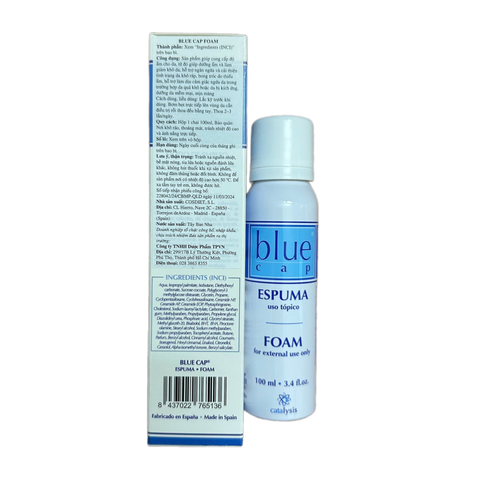 (CHÍNH HÃNG) Blue Cap Foam Dạng Bọt Cho Da Vảy Nến, Viem Da Cơ Địa, Viem Da Tiết Bã, Viem Da Dị Ứng - 100ml