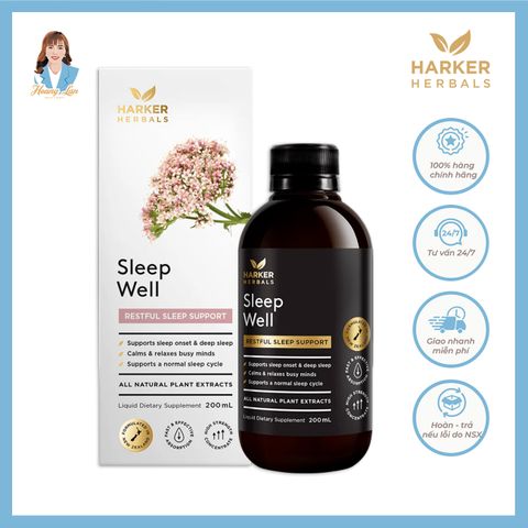Siro ngủ ngon, hỗ trợ dễ ngủ và giúp ngủ sâu giấc New Zealand Harker Herbals Sleep Well 200ml