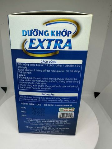 Dưỡng Khớp Extra hỗ trợ bổ sung dưỡng chất cho khớp, mô sụn khớp