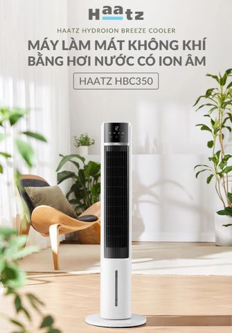 Máy Làm Mát Lọc Khí Ion Âm Haatz HydroIon Breeze Cooler HBC350 Quạt Tháp Haatz Điều Khiển Từ Xa - Hàng Chính Hãng
