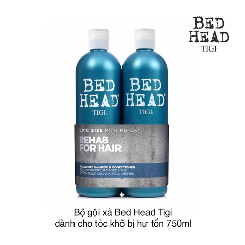 Combo Gội - Xả Tigi Bed Head Recovery 750ml (Xanh Ngọc) 750790