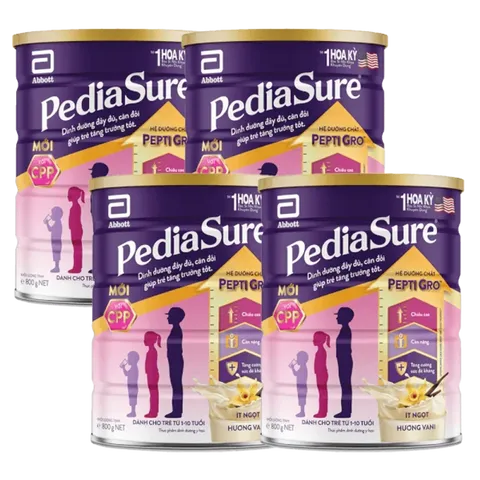 Combo 4 Thực phẩm dinh dưỡng y học cho trẻ 1-10 tuổi: Pediasure vani 850g 750852