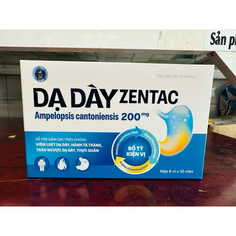 Dạ Dày ZENTAC hỗ trợ giảm viêm loét,hành tá tràng,trào ngược thực quản(Hộp 60viên)