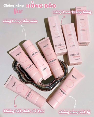 Kem Chống Nắng Beplain Sunmuse Tone Up & Correcting Sunscreen Peach Pink 50ml [hàng nhập khẩu]