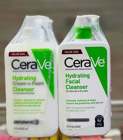 Sữa rửa mặt tẩy trang CeraVe Hydrating Cream-to-Foam Cleanser Removes Makeup 562ml giá 1 chai