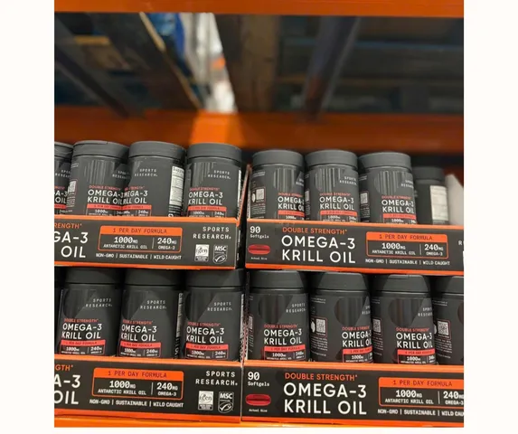 Viên Uống Dầu Nhuyễn Thể Tôm Krill Oil + Astanxxanthin 1000mg - Tăng Cường Sức Khỏe Tim Mạch & Khớp - Sports Research Mỹ 90 Viên 751223