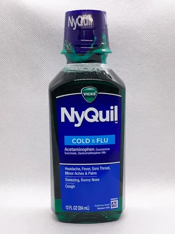 Siro Vicks NyQuil Cold & Flu Nighttime Relief 354ml (Original)