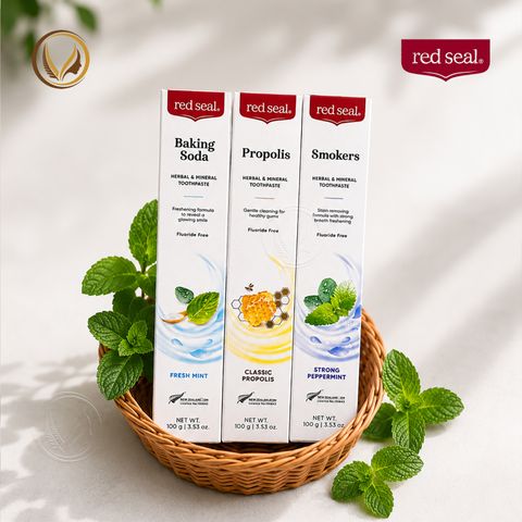 Kem đánh răng loại bỏ ố vàng, khử mùi hôi do hút thuốc lá Red Seal Smokers Toothpaste Strong Peppermint 100g