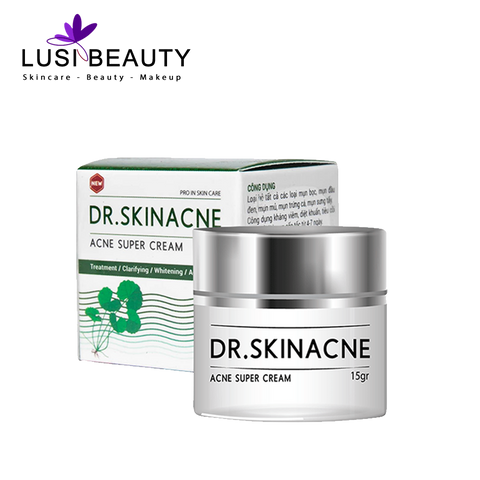 (Hàng Chuẩn) Kem Mụn Rau Má Dr.Skinacne 15g Sạch mụn, Xóa thâm, Trắng da Chính hãng