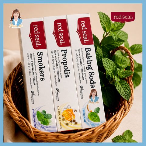 Kem đánh răng giảm ố vàng, khử mùi hôi do hút thuốc lá New Zealand Red Seal Smokers Toothpaste Strong Peppermint 100g