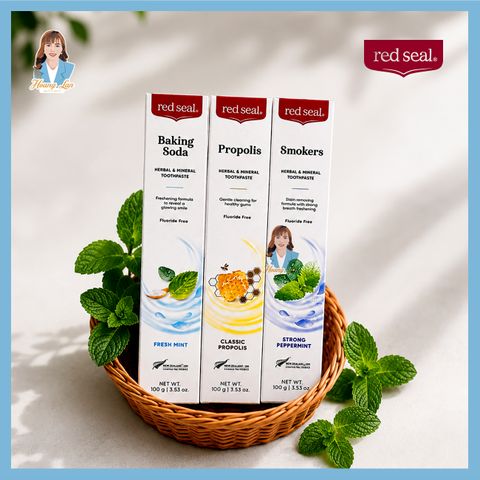 Kem đánh răng giảm ố vàng, khử mùi hôi do hút thuốc lá New Zealand Red Seal Smokers Toothpaste Strong Peppermint 100g
