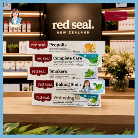 Kem đánh răng giảm ố vàng, khử mùi hôi do hút thuốc lá New Zealand Red Seal Smokers Toothpaste Strong Peppermint 100g