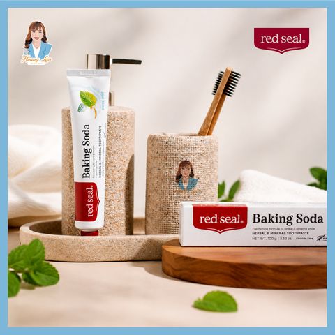 Kem đánh răng baking soda, bạc hà New Zealand Red Seal Baking Soda Toothpaste Fresh Mint 100g