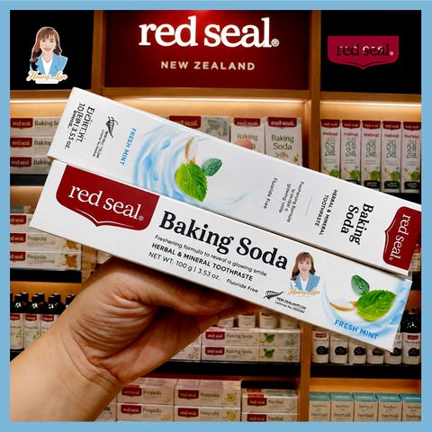 Kem đánh răng baking soda, bạc hà New Zealand Red Seal Baking Soda Toothpaste Fresh Mint 100g