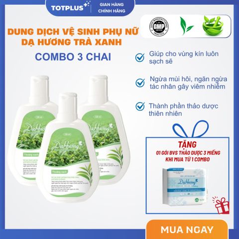 Combo 3 Chai Dung Dịch Vệ Sinh Phụ Nữ Dạ Hương 100ml – Thoáng Sạch, Chăm Sóc Toàn Diện, Dịu Nhẹ