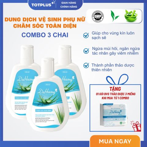 Combo 3 Chai Dung Dịch Vệ Sinh Phụ Nữ Dạ Hương 100ml – Thoáng Sạch, Chăm Sóc Toàn Diện, Dịu Nhẹ