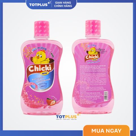 Nước Súc Miệng Trẻ Em Chicki – Giúp Sạch Khuẩn, Thơm Miệng, Ngừa Sâu Răng Cho Bé (Táo – Dâu – Cam)