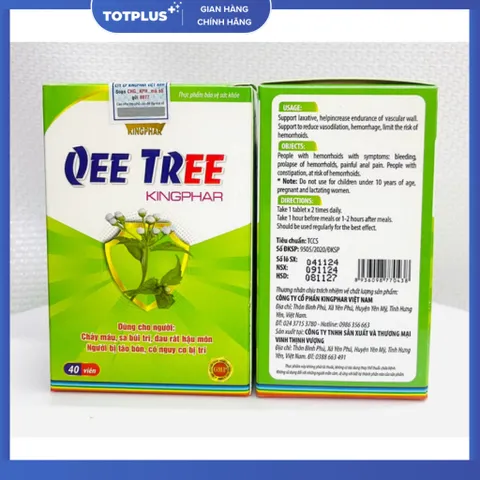 Qee Tree Kingphar – Hỗ Trợ Giảm Triệu Chứng Trĩ, Táo Bón (Hộp 40 Viên)