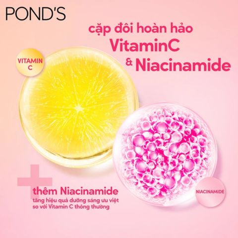 Sữa Rửa Mặt Pond’s Bright Beauty Vitamin C & Niacinamide – Sạch Sâu, Sáng Da 3X Hiệu Quả - 50G