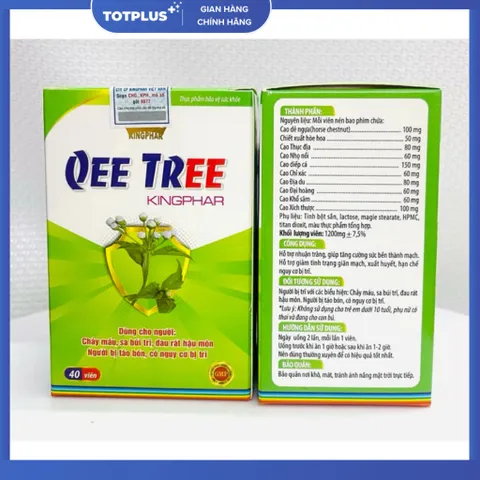 Qee Tree Kingphar – Hỗ Trợ Giảm Triệu Chứng Trĩ, Táo Bón (Hộp 40 Viên)