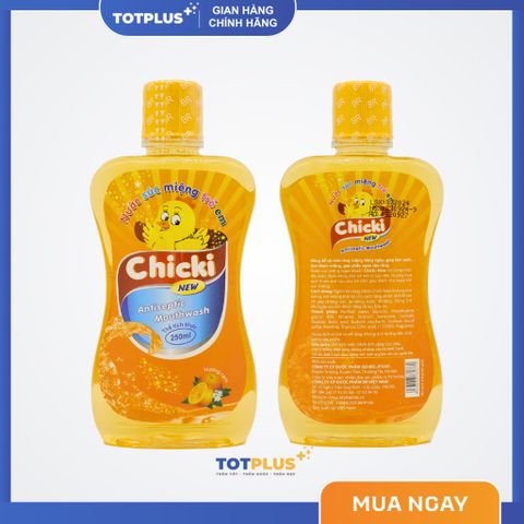 Nước Súc Miệng Trẻ Em Chicki – Giúp Sạch Khuẩn, Thơm Miệng, Ngừa Sâu Răng Cho Bé (Táo – Dâu – Cam)