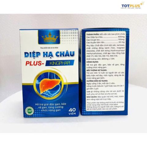 Diệp Hạ Châu Plus Kingphar – Hỗ Trợ Giải Độc Gan, Bảo Vệ Gan, Tăng Cường Chức Năng Gan (Hộp 40 Viên)
