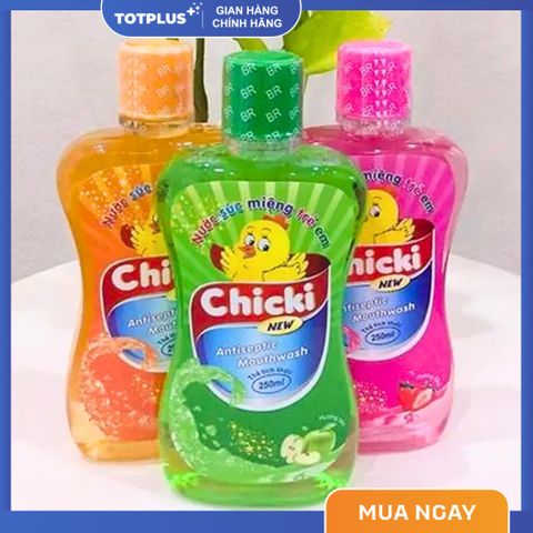 Nước Súc Miệng Trẻ Em Chicki – Giúp Sạch Khuẩn, Thơm Miệng, Ngừa Sâu Răng Cho Bé (Táo – Dâu – Cam)
