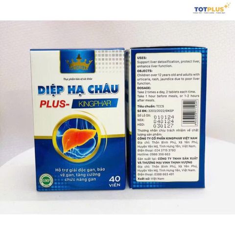 Diệp Hạ Châu Plus Kingphar – Hỗ Trợ Giải Độc Gan, Bảo Vệ Gan, Tăng Cường Chức Năng Gan (Hộp 40 Viên)