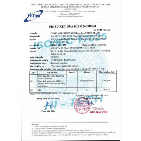 Nước Mắt Nhân Tạo FRESH TEARS - HGSG Pharma - Lọ 5ml