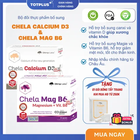 Bộ 2 Hộp Canxi Chela Calcium D3 Và Chela Mag B6 - Thực Phẩm Bảo Vệ Sức Khỏe Nhập Khẩu Châu Âu