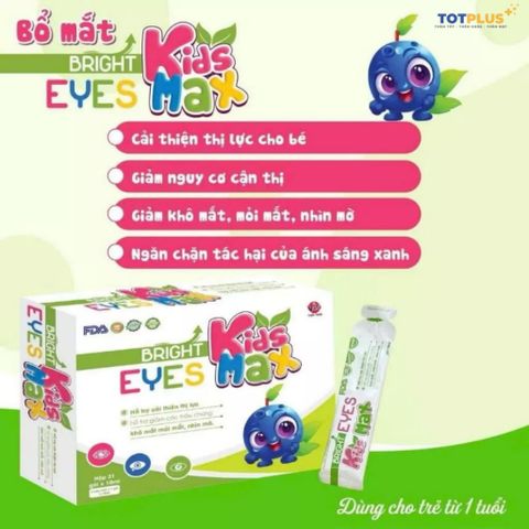 Siro Bổ Mắt Bright Eyes Kids Max – Hỗ Trợ Cải Thiện Thị Lực, Giảm Khô Mắt, Mỏi Mắt Cho Bé-Hộp 21 Gói