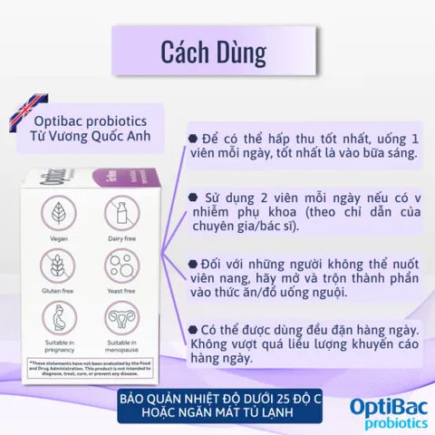 Optibac For Women – Men Vi Sinh Hỗ Trợ Cân Bằng Hệ Vi Khuẩn Vùng Kín | Hàng Anh Quốc Chính Hãng