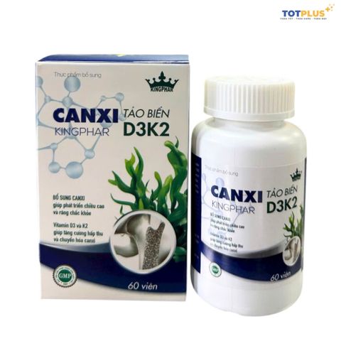 Canxi Tảo Biển D3K2 Kingphar – Hấp Thu Tốt, Phát Triển Chiều Cao & Xương Chắc Khỏe