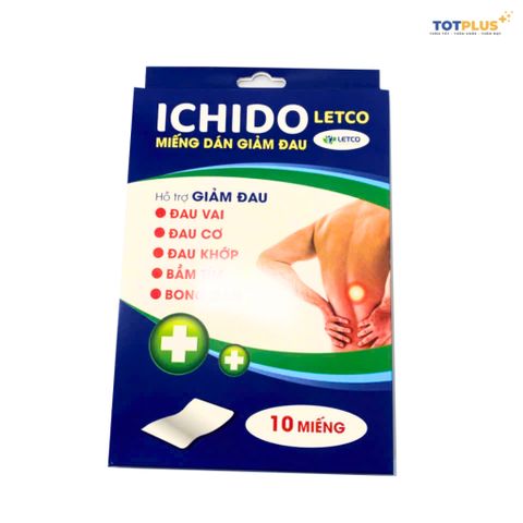 Miếng dán giảm đau ICHIDO LETCO – Giảm đau nhanh, tiện lợi - Hộp 10 miếng