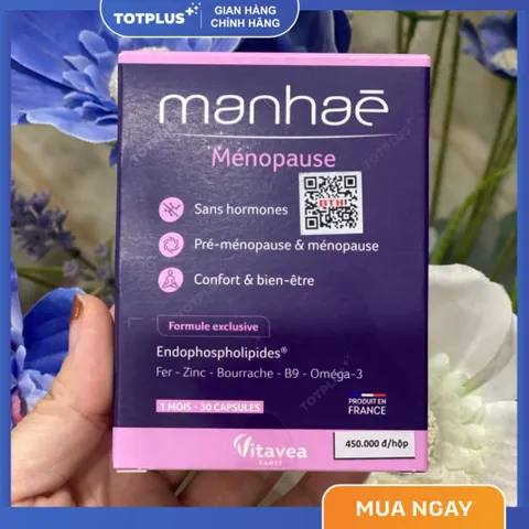 Manhae Menopause - Viên Uống Cân Bằng Nội Tiết Tố Nữ, Điều Hòa Kinh Nguyệt, Khô Hạn - Nhập Khẩu Pháp