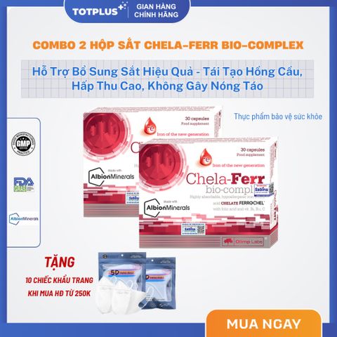 Sắt Chela Ferr Bio Complex & Chela Ferr Forte - Bổ Sung Sắt, Axit Folic Cho Bà Bầu Và Người Cần Bổ Sung
