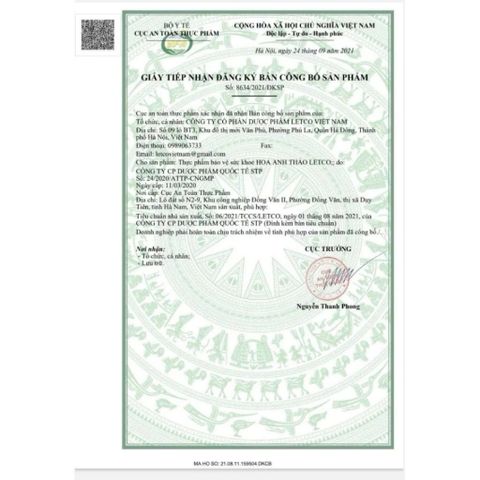 Hoa anh thảo Letco - Hỗ trợ cân bằng nội tiết tố nữ, giảm bốc hỏa, sạm da - Hộp 30 viên