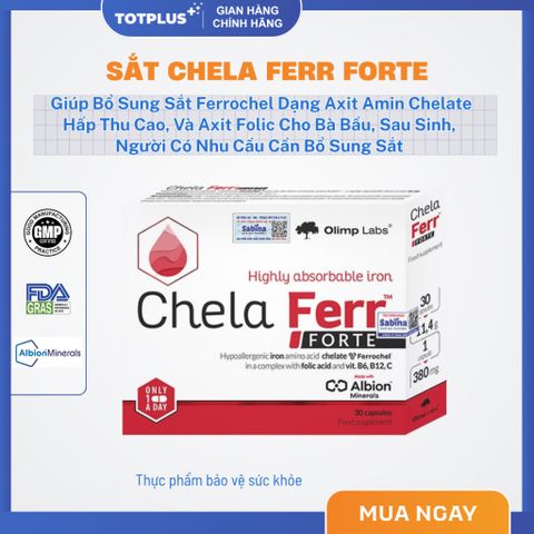 Sắt Chela Ferr Bio Complex & Chela Ferr Forte - Bổ Sung Sắt, Axit Folic Cho Bà Bầu Và Người Cần Bổ Sung