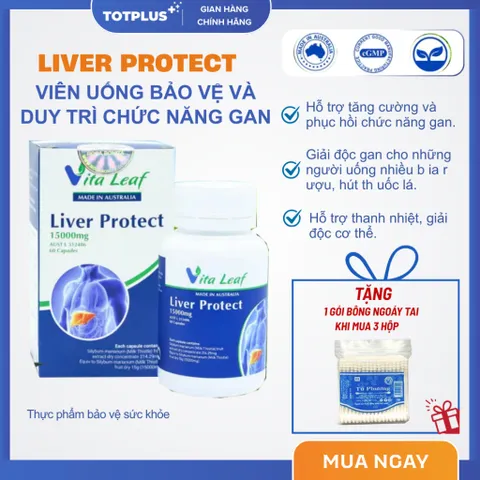 Viên Uống Thải Độc Gan Vita Leaf Liver Protect 15000Mg – Bảo Vệ Tế Bào Gan, Hỗ Trợ Giải Độc Gan
